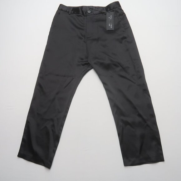 Nili Lotan Silk Satin Paris Pants Size 6 Black Drop Crotch Trousers NWT - Picture 4 of 14